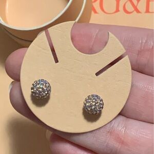 hillberg and berk 8mm sparkle ball earrings in ballet slipper